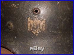 WW2 M35 German helmet textured camo with partial decal and liner basement fresh