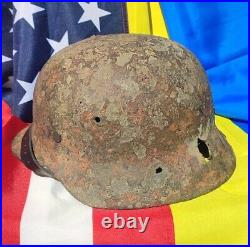 WW2 M40 German Helmet WWII Original size 62 battlefields