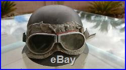 WW2 M42 GERMAN Army HELMET WWII, Authentic, withgoggles