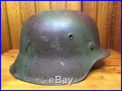 WW2 M42 German Spray Camo Helmet Untouched Original Excellent Condition