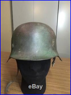 WW2 M42 German Two Tone Camo Combat Helmet Untouched Original