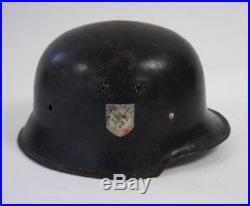 WW2 Original German Field Police, M-35 Style, Dual Decal Metal Helmet