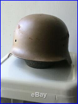 WW2 Original German Helmet M40, Size 64, nS64, E132, tan, original paint