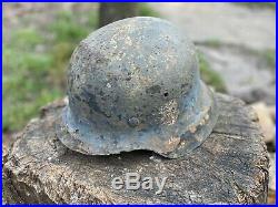 WW2 Original German Helmet M42, From Battle Of Kurland