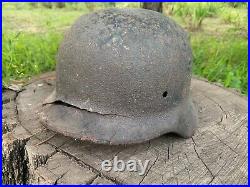 WW2 Original German helmet M40 64, signature of the owner Hermann 2232