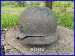 WW2 Original German helmet M40 64, signature of the owner Hermann 2232