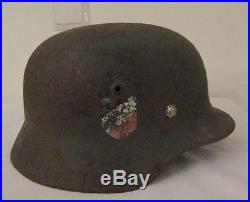WW2 WW11 Original German M35 Double Decal Green Helmet