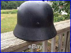 WW2 WWII German Elite Algemiene Black M35 Helmet-named