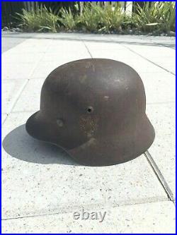 WW2 WWII German Helmet M-35 Apple Green SE62 Batch #4746