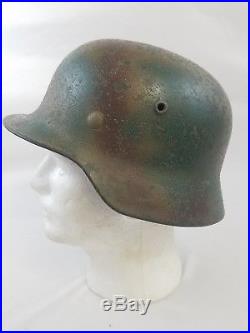 WW2 WWII German Helmet, Normandy Camo, Liner, Restored, M40, Military, Wehrmacht, Steel