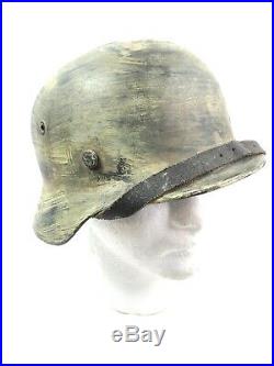 WW2 WWII German Helmet, Winter Snow Camo, Scrub, EF62, Original, Liner, Steel, Army