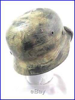 WW2 WWII German Helmet, Winter Snow Camo, Scrub, EF62, Original, Liner, Steel, Army