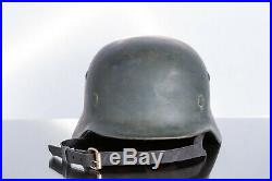WW2 WWII German M35 Helmet after professional restoration Liner Chinstrap