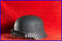 WW2 WWII German M35 Helmet after professional restoration Liner Chinstrap