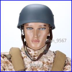 WW2 WWII German Paratrooper M38 Steel Helmet Leather Liner Field Helmets Grey