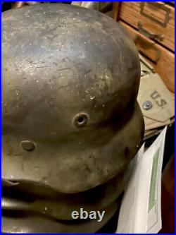 WW2 WWII ORIGINAL German Normandy Camo M40 Helmet Quist