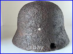 WW2 WWII original German Helmet M35 from battlefield #103