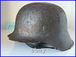 WW2 WWII original German Helmet M42 from battlefield #100