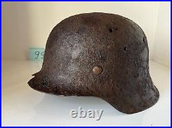 WW2 WWII original German Helmet M42 from battlefield #99