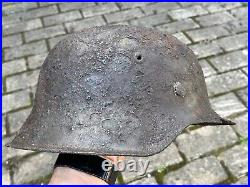 WW2 WWII original German Helmet M42 from battlefield #99