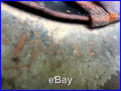 WW2 two decal German helmet with name scratched inside