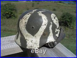 WWII Finnish Camo Issued German Made M35 Helmet Size 64 WW2 Finland No Decals