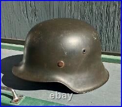 WWII German Elite SD M42 Helmet with Liner and Chinstrap (Original) ET66 ww2