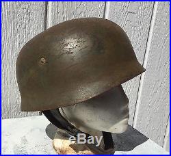 WWII German fallschirmjäger m38 SD helmet with shrapnel damage ww2