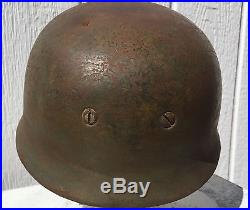 WWII German fallschirmjäger m38 helmet with shrapnel damage ww2