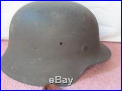 WWII M42 German Helmet GerHelmet1 Shell Size 66 World War 2