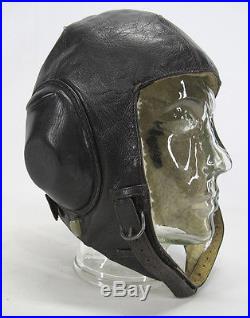 WWII WW2 1943 German Luftwaffe Leather Flight Pilot's Helmet ORIG Label NR yqz
