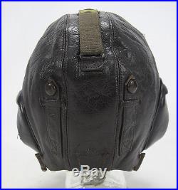 WWII WW2 1943 German Luftwaffe Leather Flight Pilot's Helmet ORIG Label NR yqz