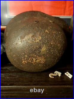 WWII WW2 German Helmet Relic M35 DD SS liner Partial Camo cover with Hangars