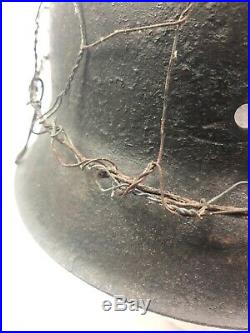 WWII WW2 German Helmet Shell, M42, Barbed Wire, Original, Army, Wehrmacht, Wrap, Heer