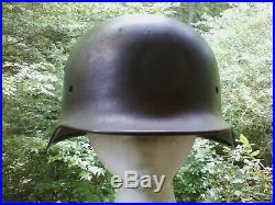 WWII WW2 German M-40 Helmet. Size 66 Shell SE66. Serial # 1086 Elite Lot #