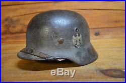 Wwii Ww2 M35 Ef64 German Army/heer Helmet With Original Liner & Chinstrap