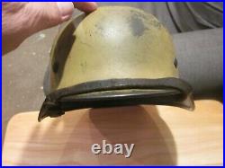 WW 2 German Africa Corps Helmet made by Quist Firm of Esslingen is stamped Q64