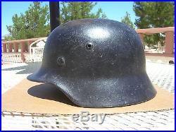 WW 2 German Helmet M35 SE64 4999 NO DECAL BLACK FORMER SD LUFTWAFFE
