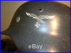 WW 2 German Helmet with Original Liner & Chin Strap F157 NS66
