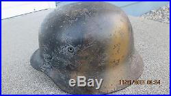 WW 2 German helmet Camo original 100% Luftwaffe Vet bring back SE 64 Normandy
