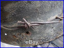 Ww2 German Helmet 100% Original M35/m40 With Band, And Camo Barbed Wire