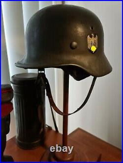 Ww2 German Helmet Heer Single Decal M40 Ef62 Original Superb Condition