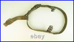 Ww2 German Helmet Leather Carrier, Original, Complete, Rare