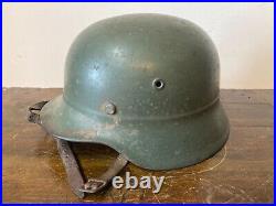 Ww2 German Helmet M35 Beaded Green Camouflage Paint