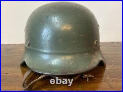 Ww2 German Helmet M35 Beaded Green Camouflage Paint