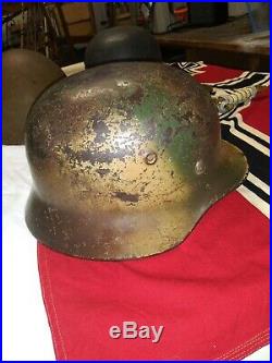 Ww2 German Helmet Normandy Tri Color M40 100% Authentic Top Shelf