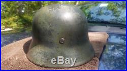 Ww2 German Helmet Rare Authentic War Time Camo
