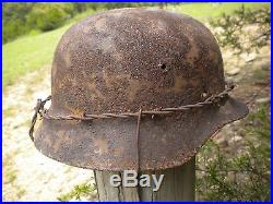Ww2 German Helmet Russian Battle Ground Find, M40 Camo Wire