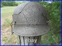 Ww2 German Helmet With Wire, No Liner
