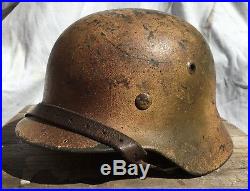 Ww2 German M35 Normandy Camo Helmet In Wood Shipping Crate